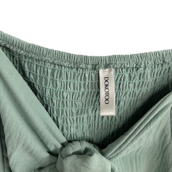 Romantic flutter sleeve midi dress Dokotoo sage green XL - Picture 7 of 8